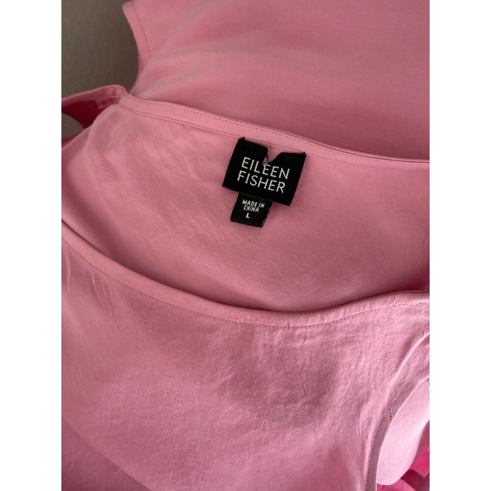 NWOT Eileen Fisher Sleeveless Pink Silk Dress Size Large - Picture 5 of 5
